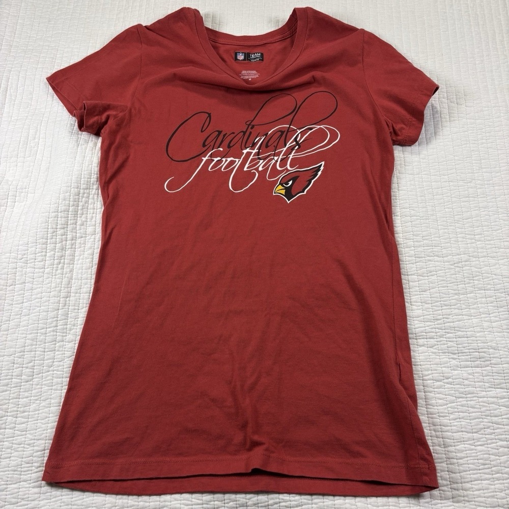NFL Team Apparel Arizona Cardinals T-Shirt Womens Med Red Graphic Football Tee